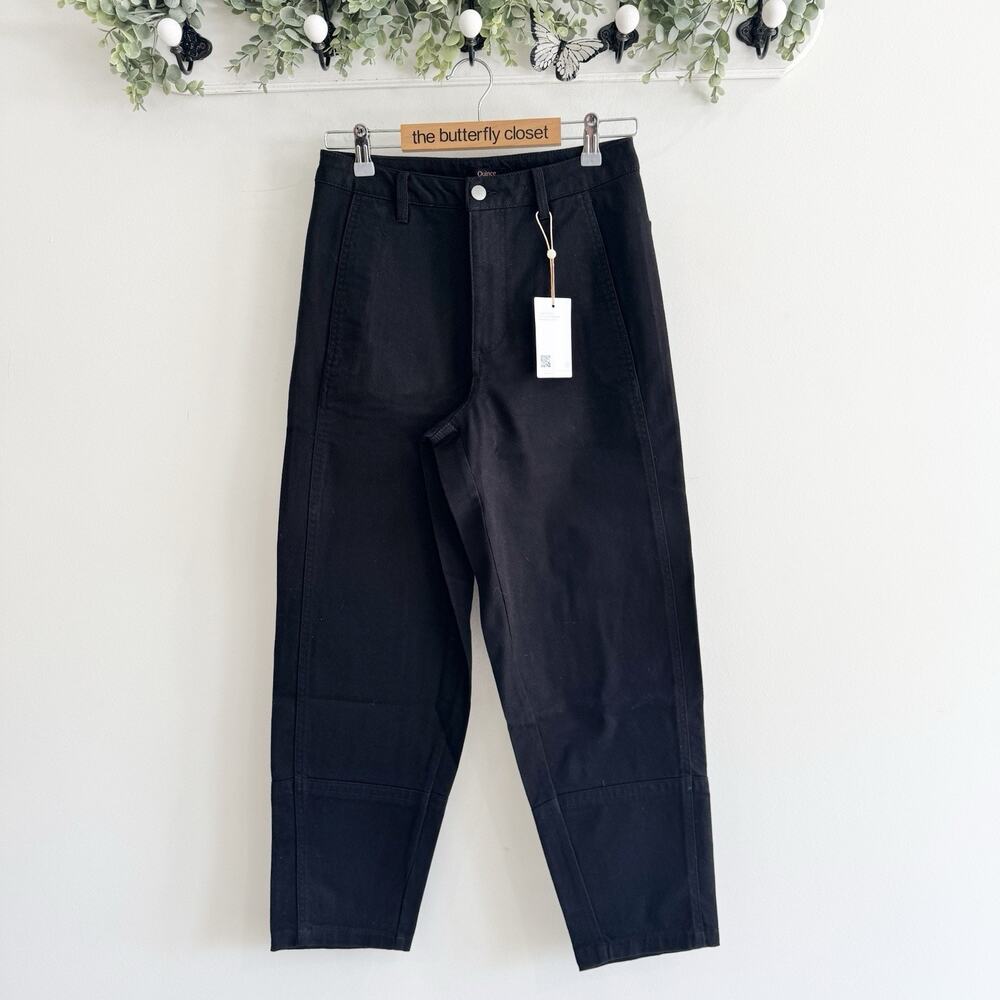 New Quince Black Barrel Leg Jeans Size 4 New XX7006
